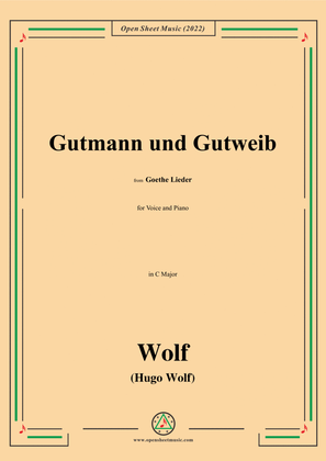 Book cover for Wolf-Gutmann und Gutweib,in C Major,IHW10 No.13