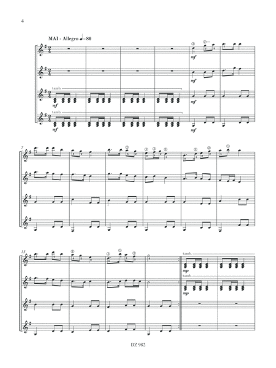 Musique facile pour 4 guitares - Japon (Les saisons japonaises, vol. 2) Guitar Ensemble scores gallery preview page 4