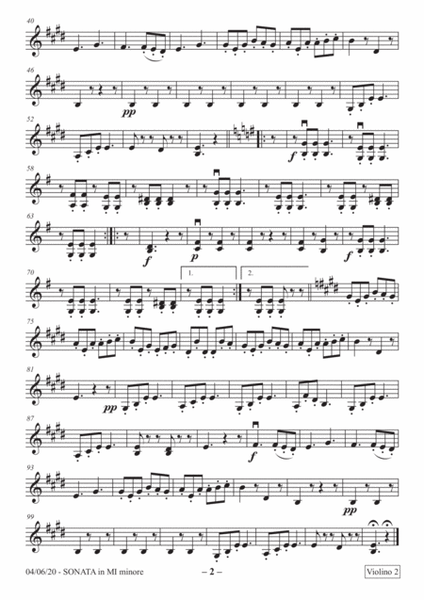 Paganini's Sonata in Mi minore n.12 for trio (solo violin, violin 2 and violoncelo or bassoon)