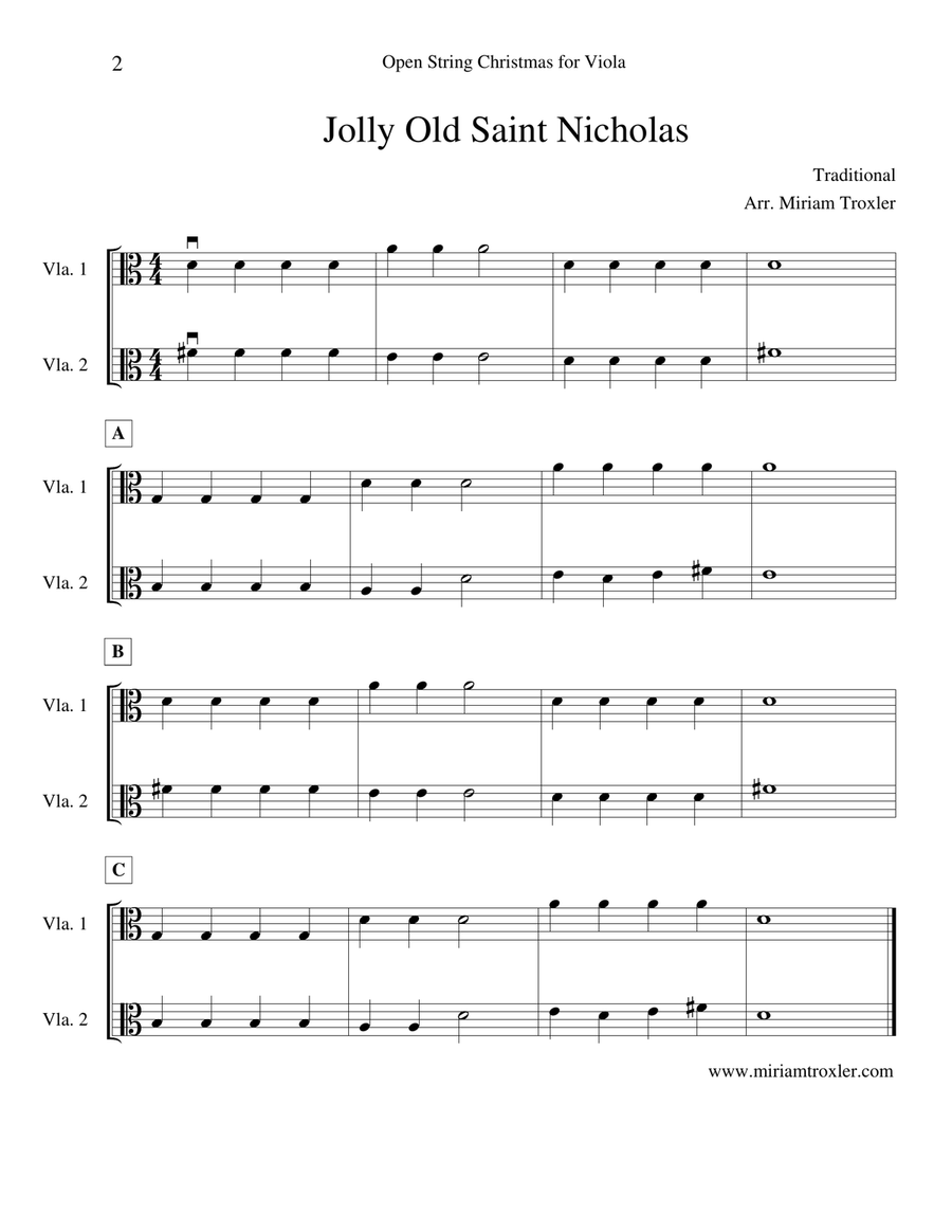 Open String Christmas for Viola Viola Solo scores gallery preview page 2