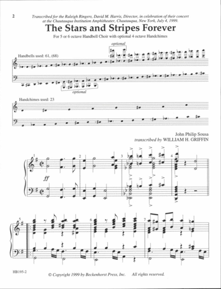 The Stars and Stripes Forever Handbell Choir scores gallery preview page 2
