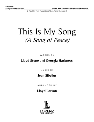 This Is My Song - Downloadable Brass and Percussion Score and Parts