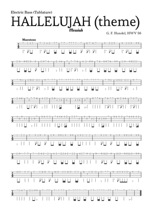 Aleluia (HALLELUJAH), of the Messiah - for Electric Bass (Tablature) and accompaniment