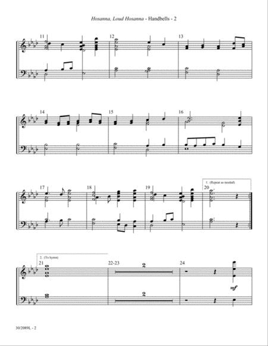Hymns for Palm Sunday - Reproducible Handbell Part 5-Octaves scores gallery preview page 4