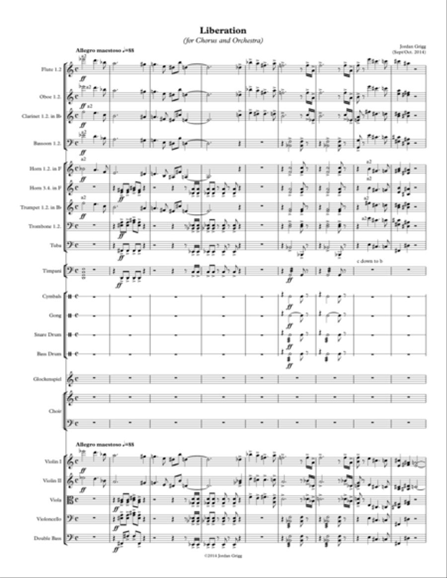 Liberation (for Chorus and Orchestra) 4-Part scores gallery preview page 1
