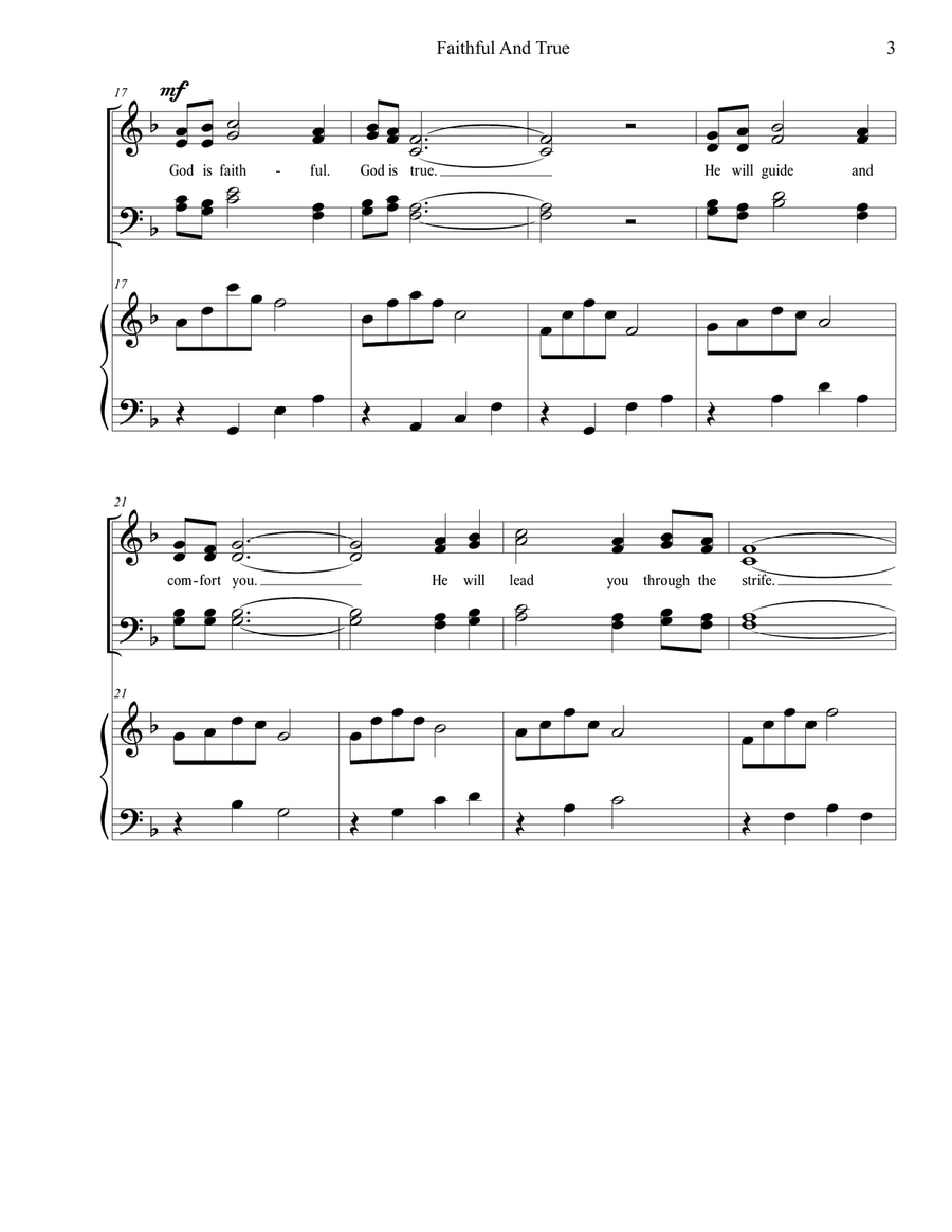 Faithful and True 4-Part scores gallery preview page 3