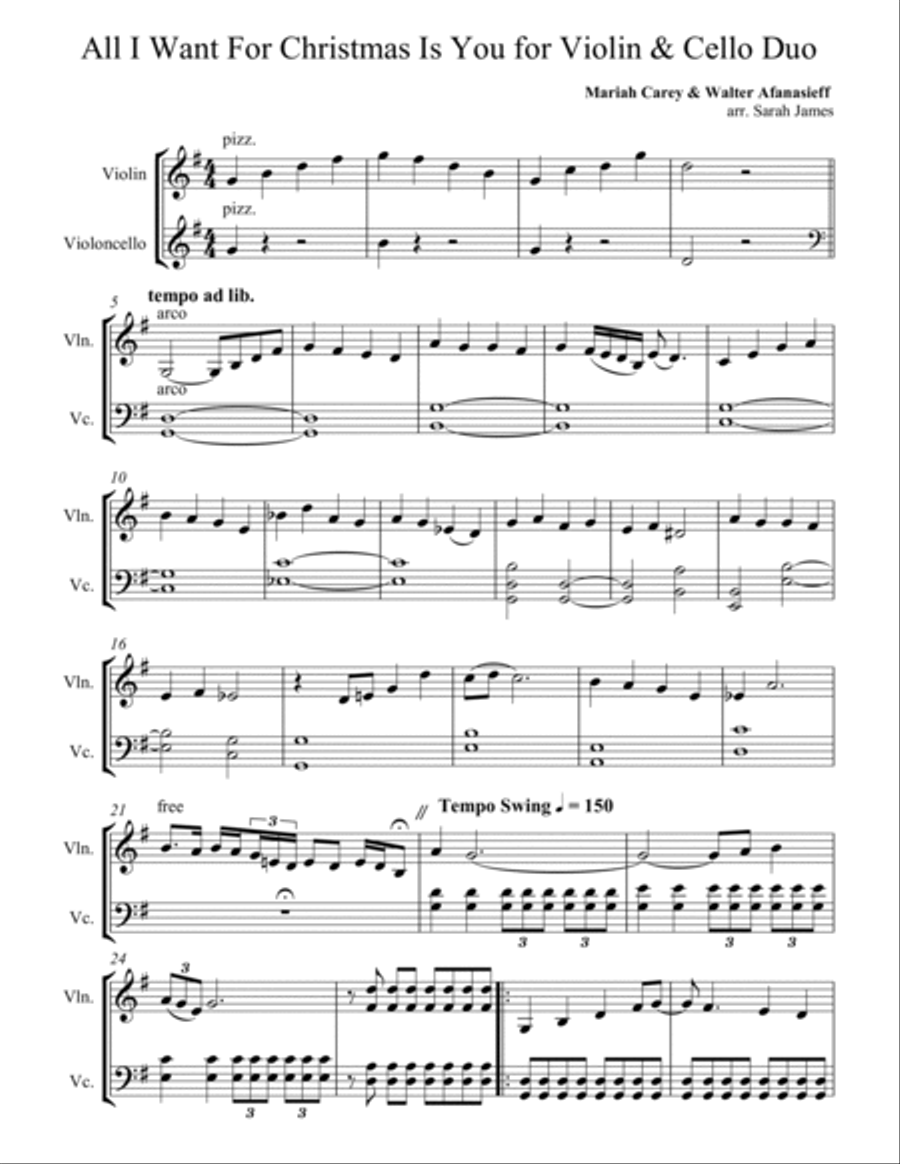 All I Want For Christmas Is You String Duet scores gallery preview page 3