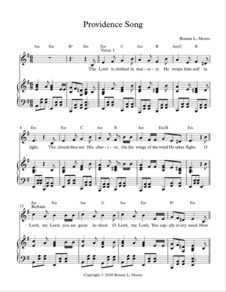 Providence Song Providence Song Choir scores gallery preview page 1