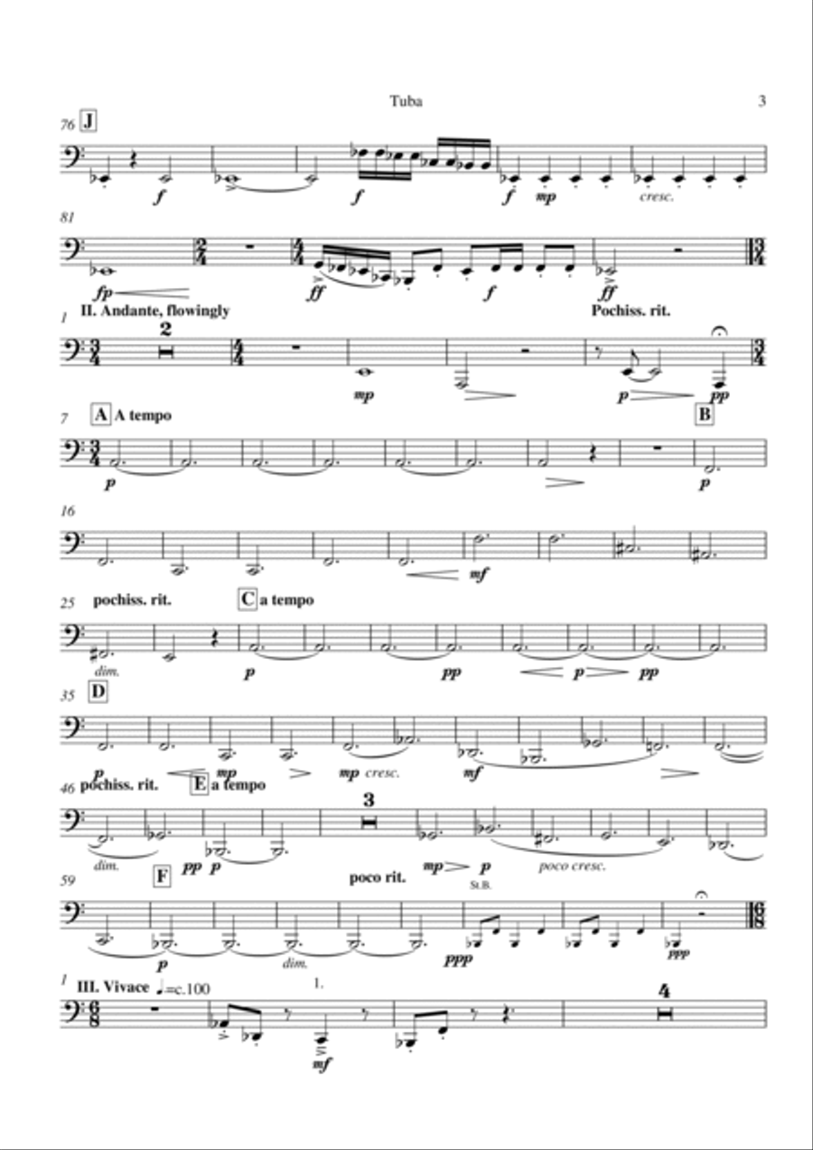 Richard Faith/László Veres: Festivals for concert band: tuba part Concert Band scores gallery preview page 3