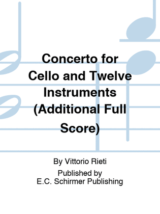 Concerto for Cello and Twelve Instruments (Additional Full Score)