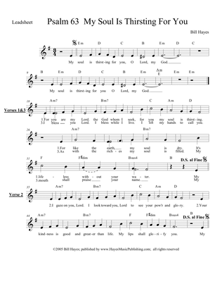 Psalm 63: My Soul Is Thirsting For You - leadsheet