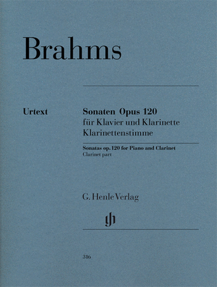 Book cover for Sonatas for Piano and Clarinet (or Viola) Op. 120, No. 1 and 2