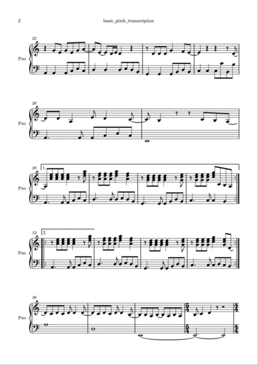 Flowers Piano Solo scores gallery preview page 2