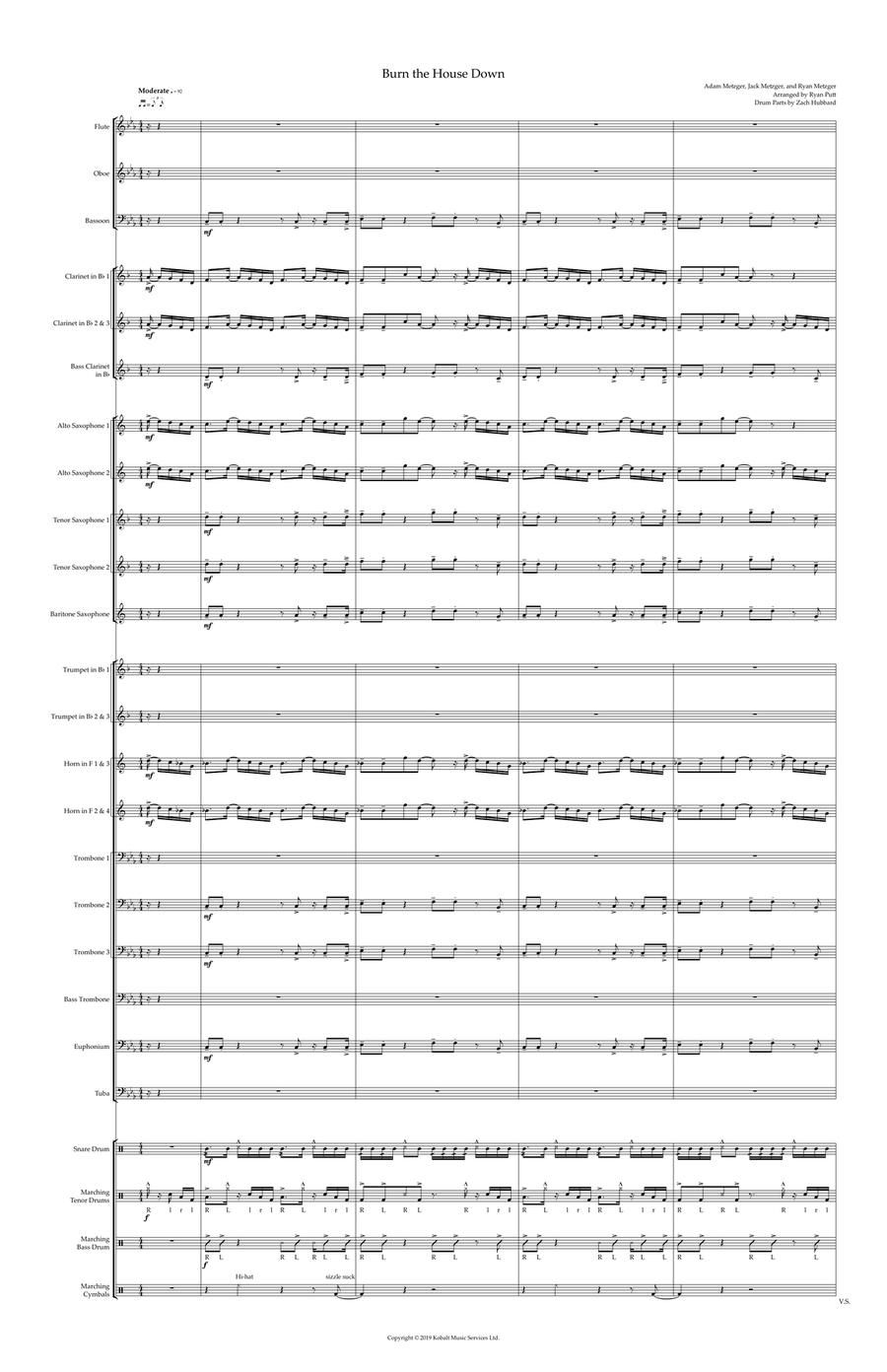 Burn The House Down Marching Band scores gallery preview page 2
