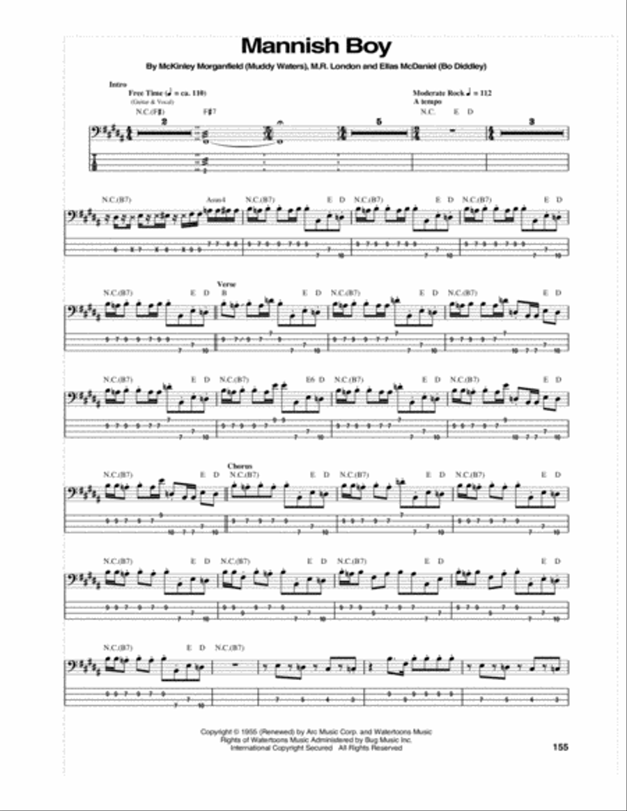 Mannish Boy Guitar Tablature scores gallery preview page 1