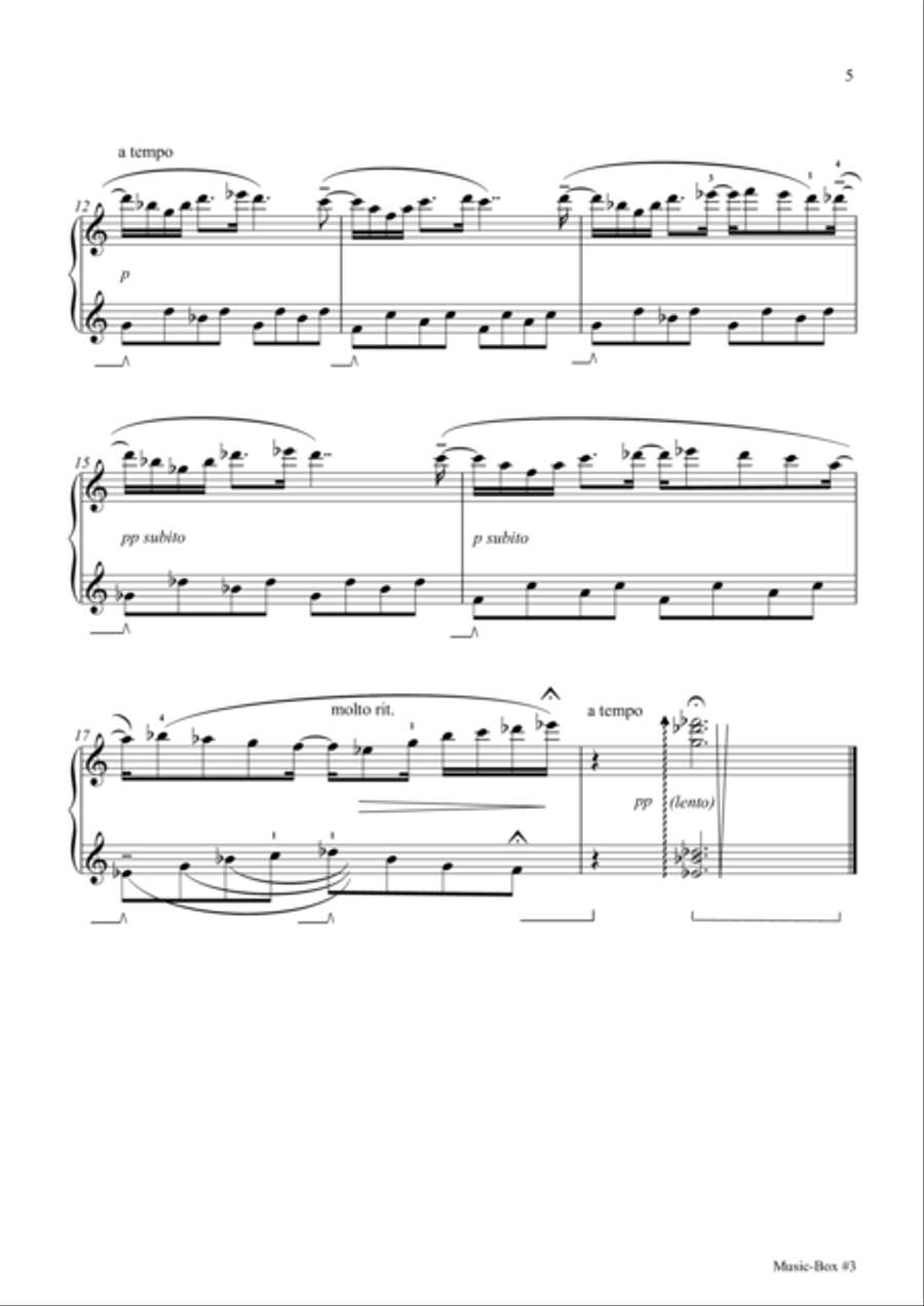 Music-Box Piano Solo scores gallery preview page 6