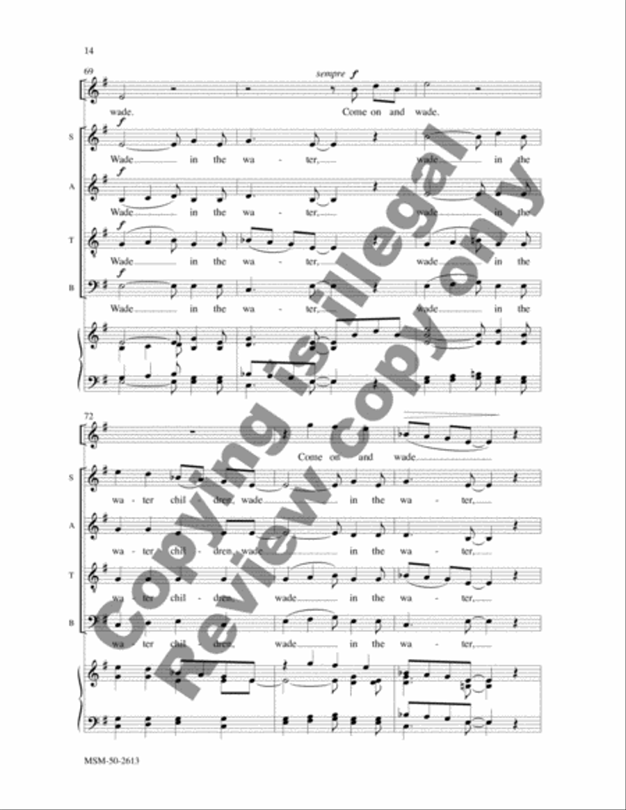 Wade In the Water 4-Part scores gallery preview page 14