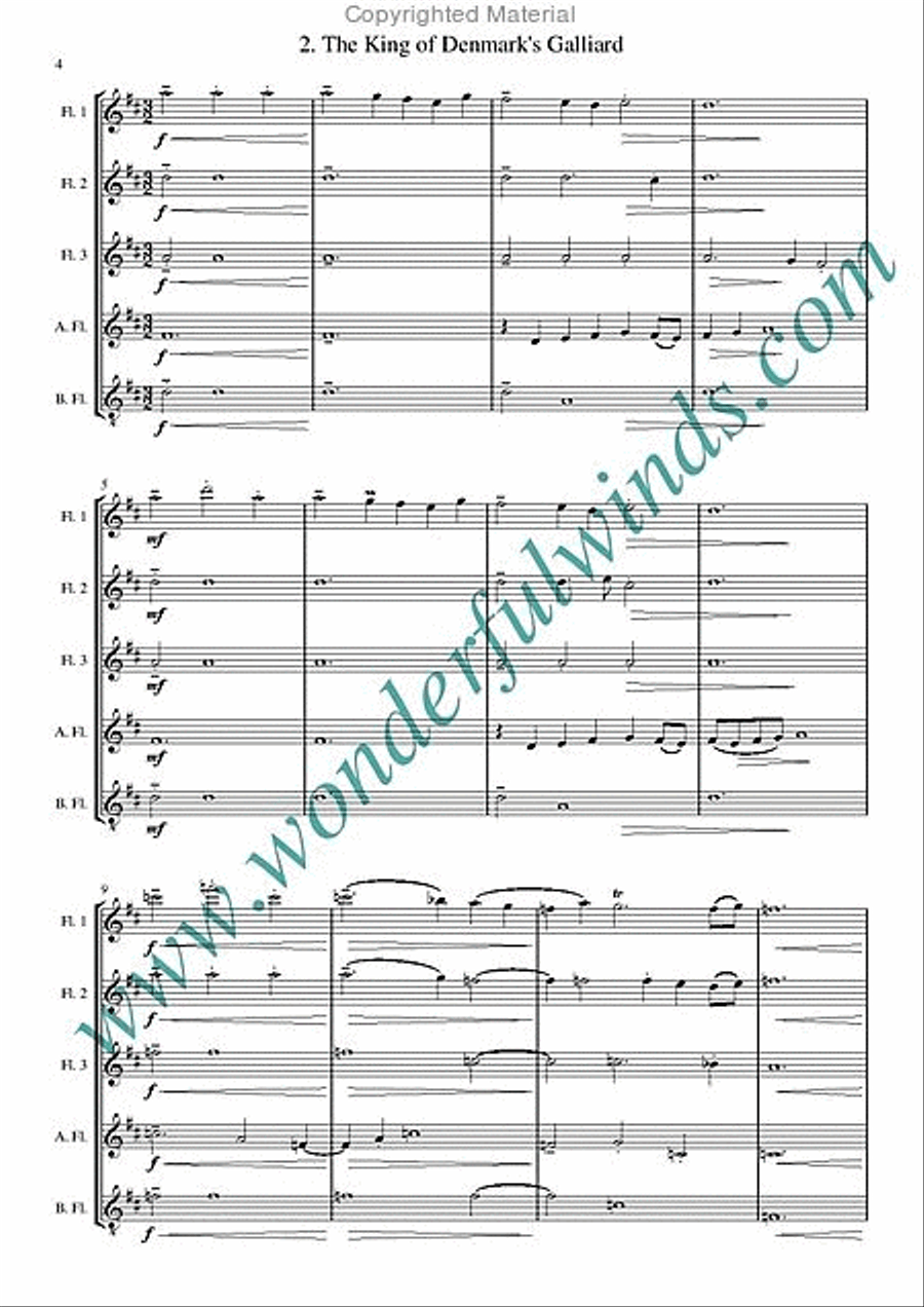Two Dances From Lachrimae, 1604 Flute scores gallery preview page 2