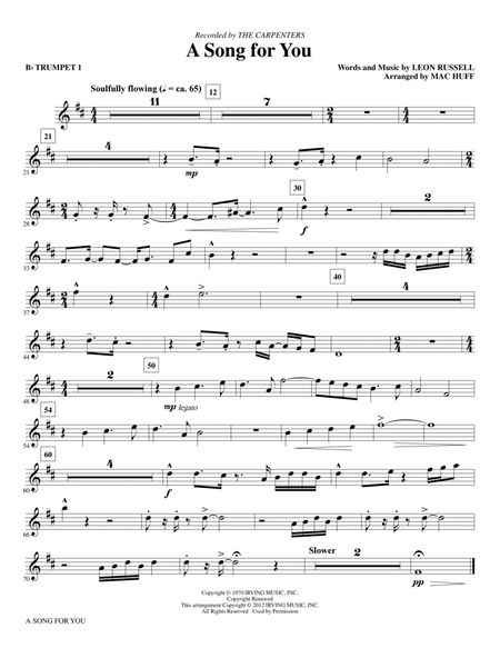A Song For You (arr. Mac Huff) - Bb Trumpet 1