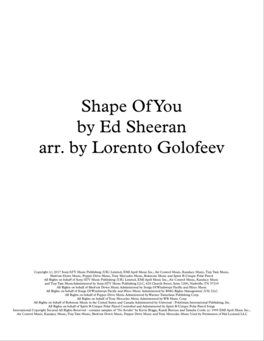 Shape Of You String Quartet scores gallery preview page 1