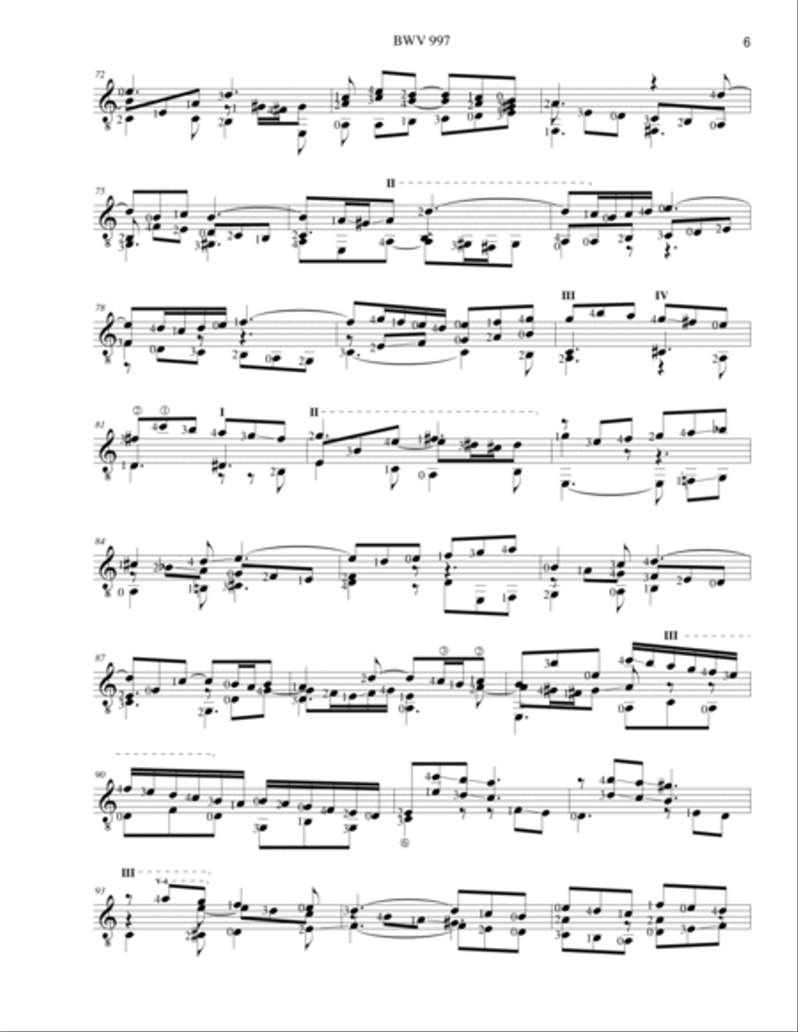 Bach Second Lute Suite BWV 997 Lute scores gallery preview page 6