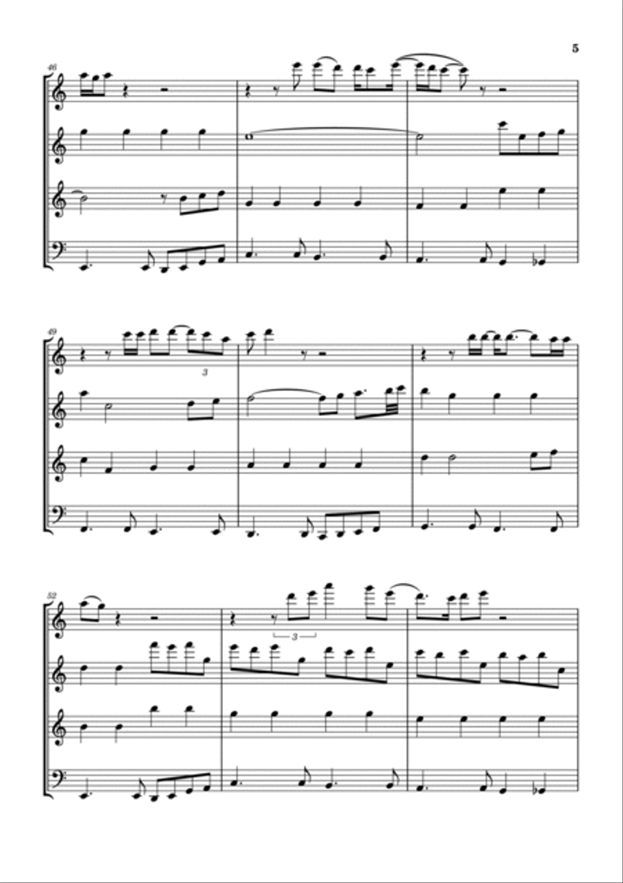 A Whiter Shade Of Pale Woodwind Quartet scores gallery preview page 6