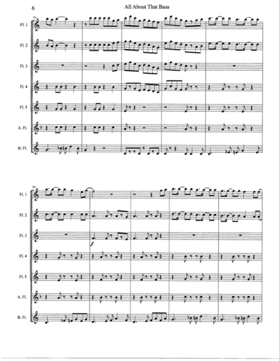 All About That Bass Woodwind Ensemble scores gallery preview page 6