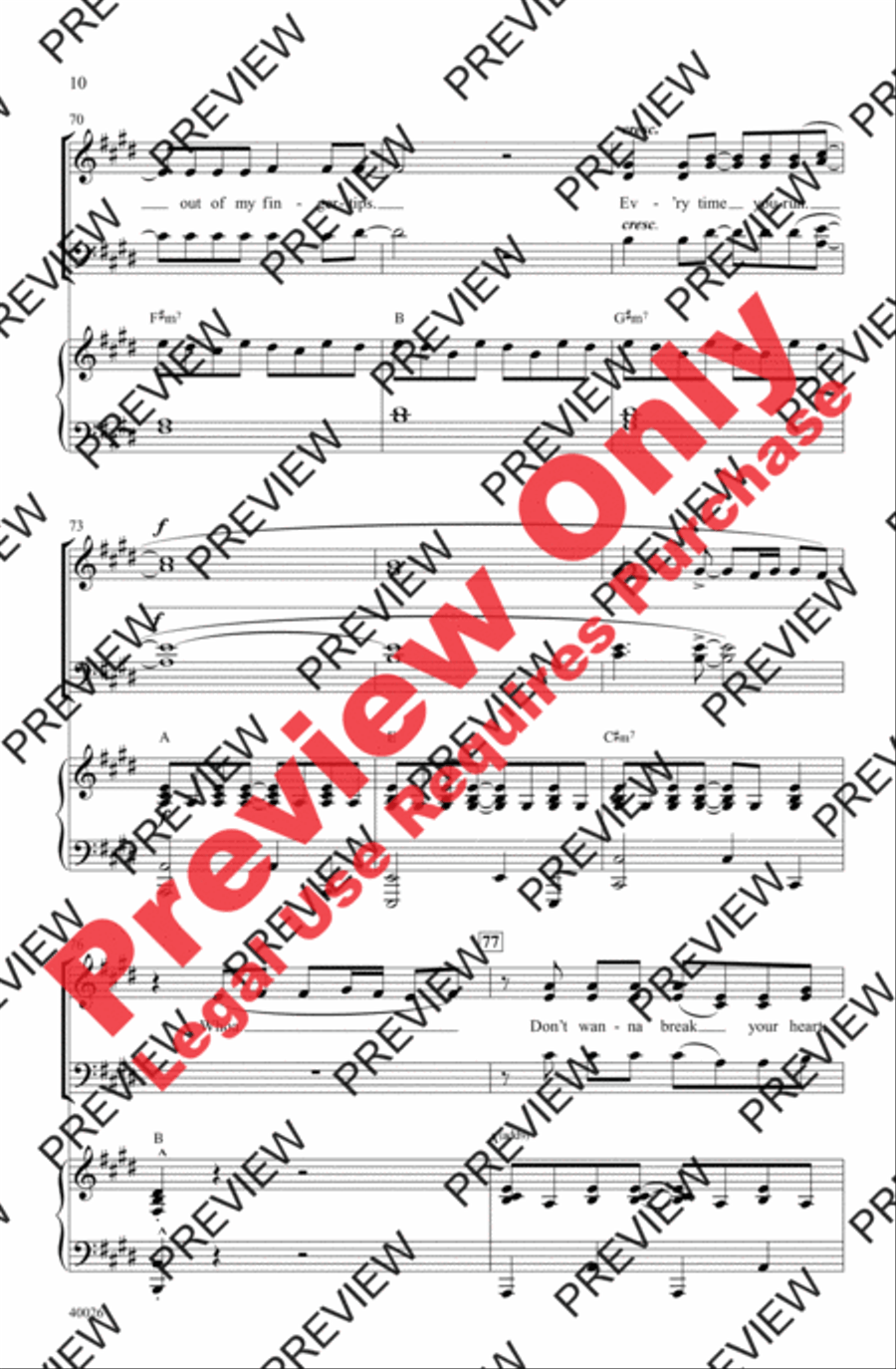 Give Your Heart a Break Give Your Heart a Break 4-Part scores gallery preview page 10
