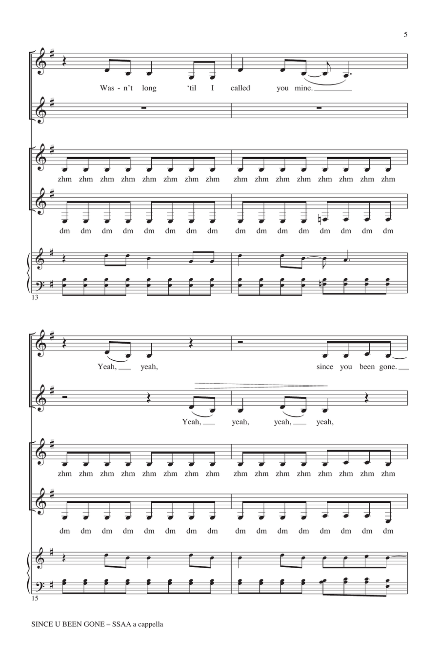 Since U Been Gone (as performed in Pitch Perfect) (arr. Deke Sharon) SSA scores gallery preview page 4