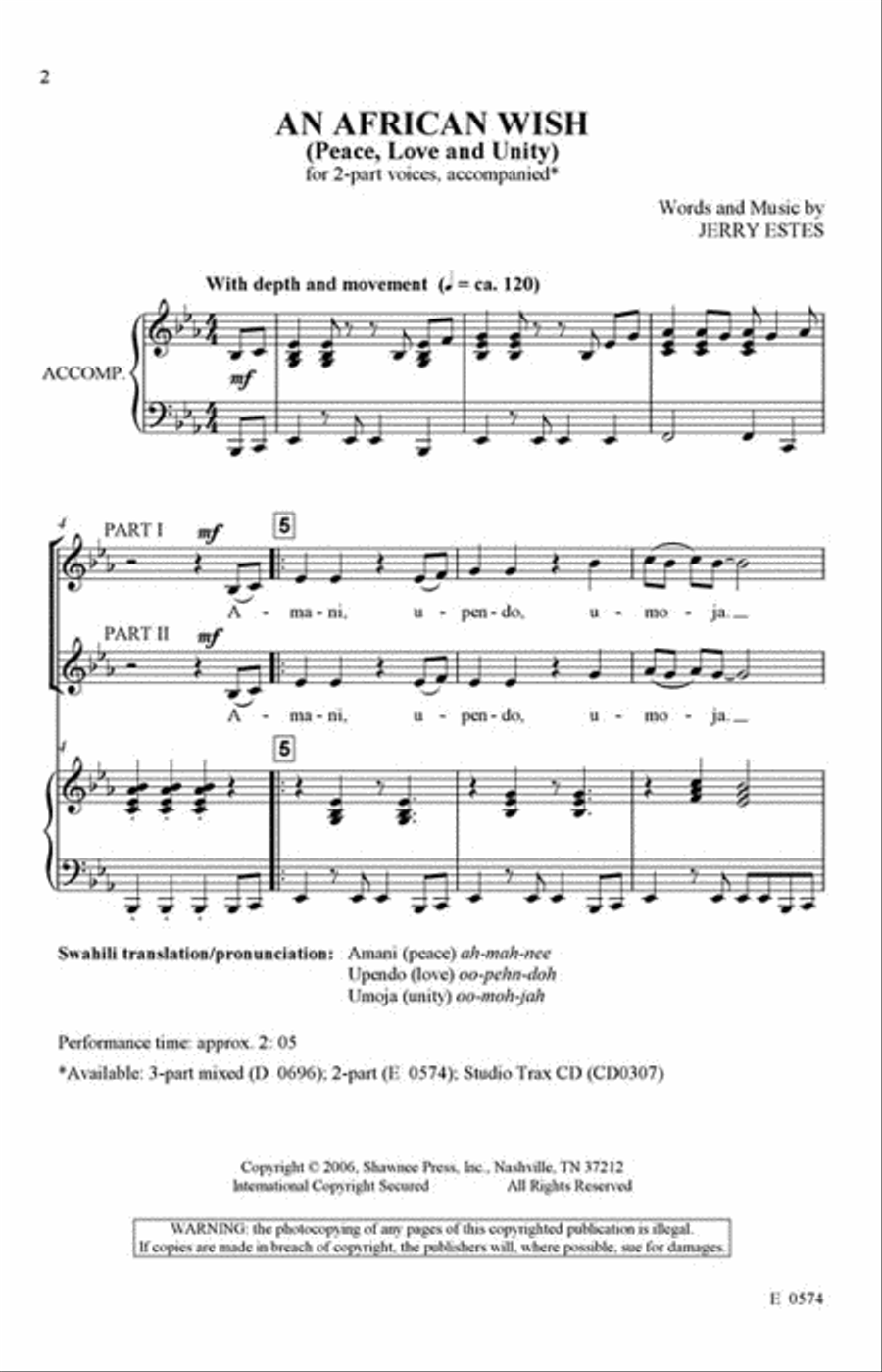 An African Wish 2-Part scores gallery preview page 2