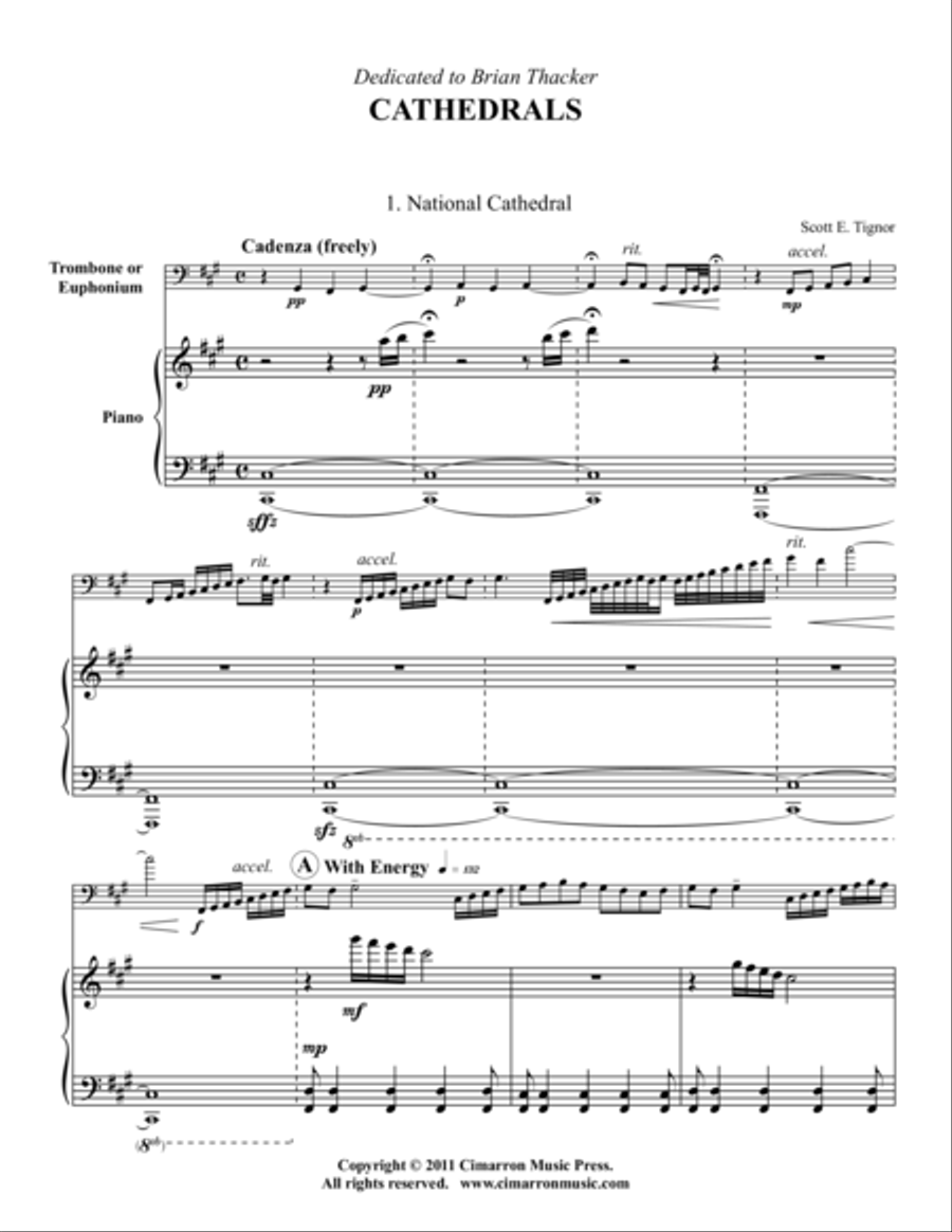 Cathedrals Cathedrals Euphonium scores gallery preview page 1