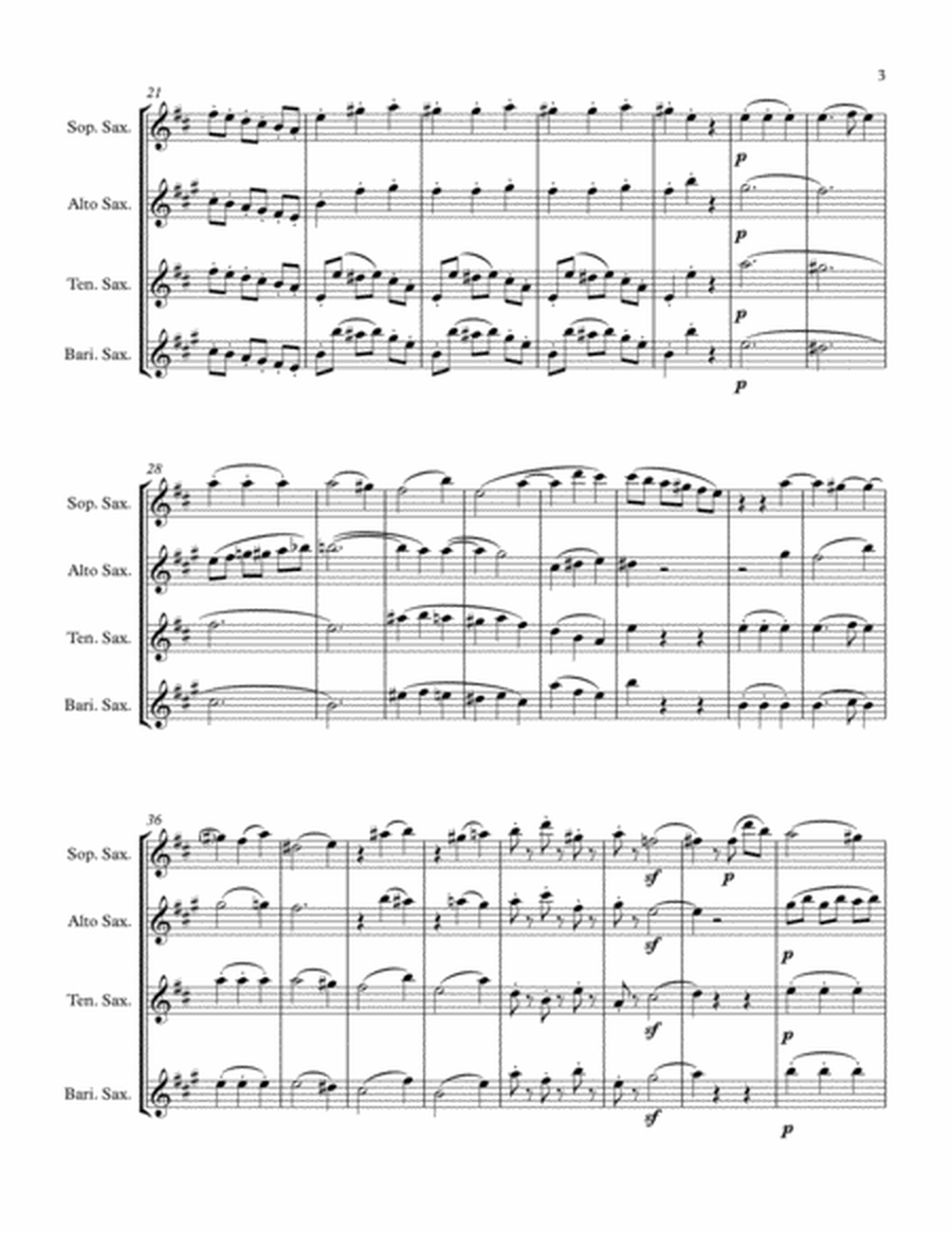 Mozart: Divertimento 1 (Complete 5 mvts) for 3 Saxophones K. 439b image number null