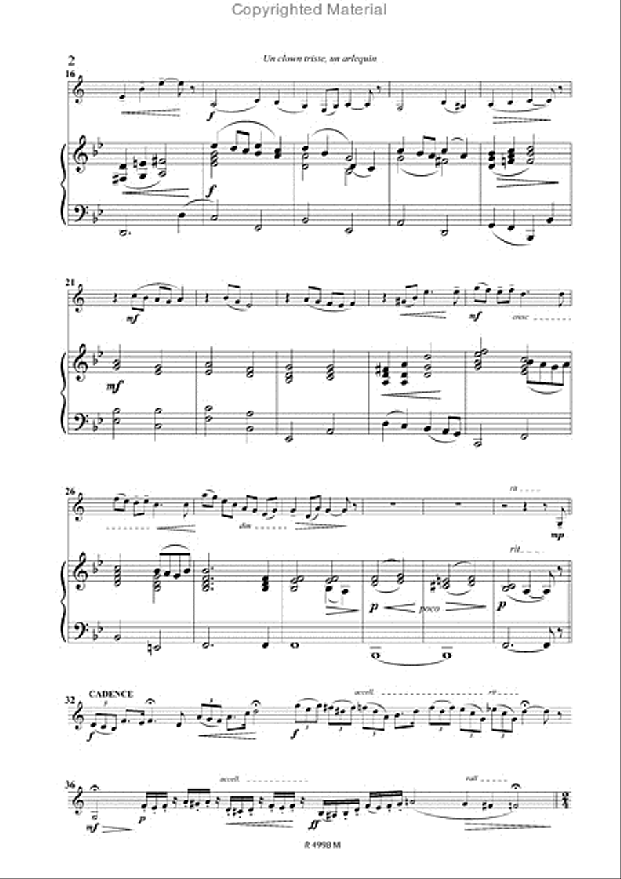 Un clown triste, un arlequin Clarinet Solo scores gallery preview page 3