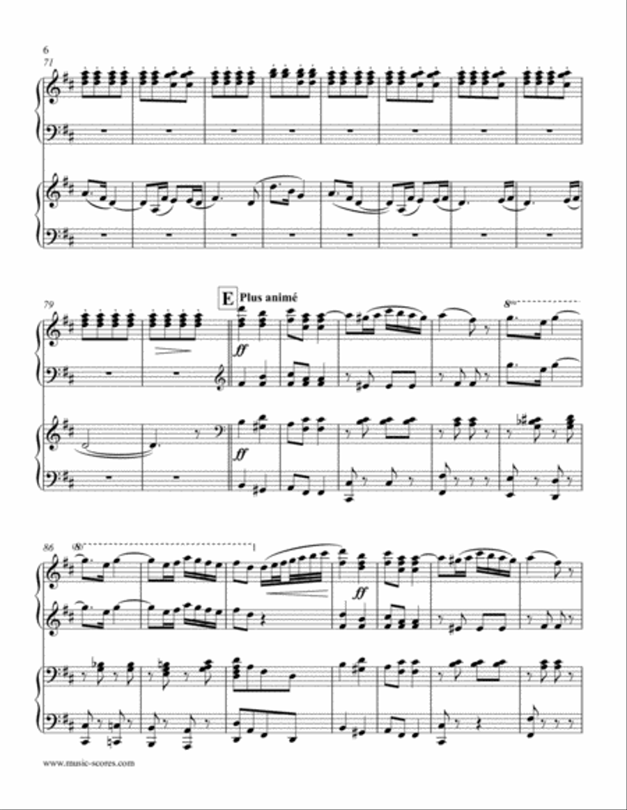 Czardas: Hungarian Dance from Coppelia - Piano Duet Piano Duet scores gallery preview page 6