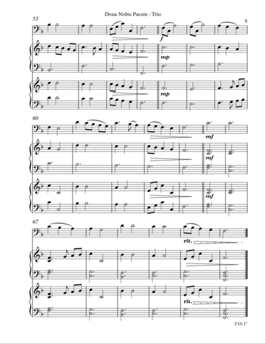 Dona Nobis Pacem, Trio for Bassoon, Harp and Piano image number null