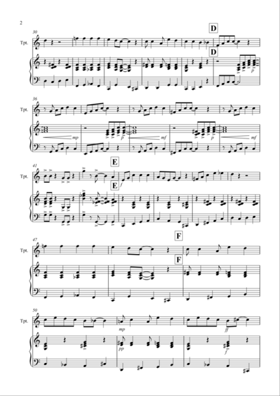 Burnie's Ragtime for Trumpet and Piano Trumpet Duet scores gallery preview page 2