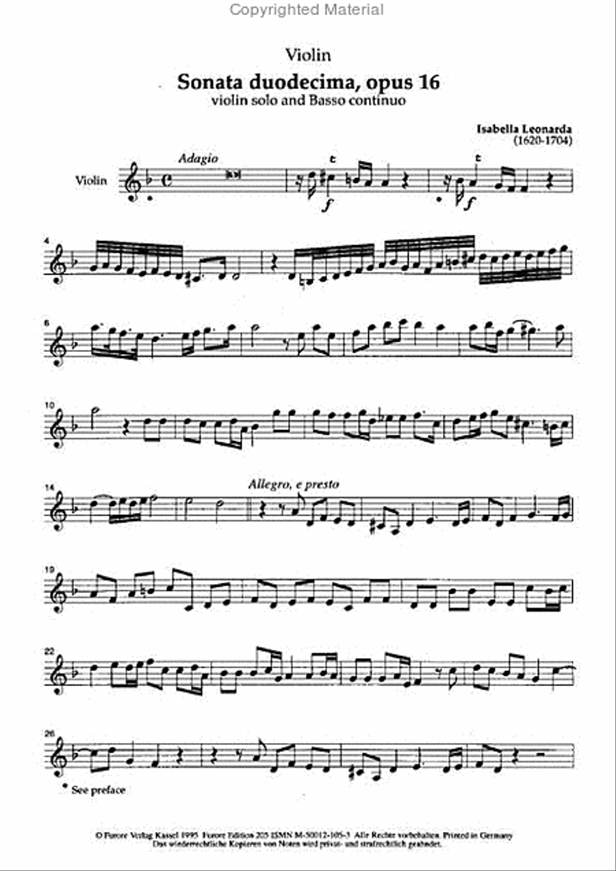 Sonate Nr. 12 op. 16 Violin scores gallery preview page 2