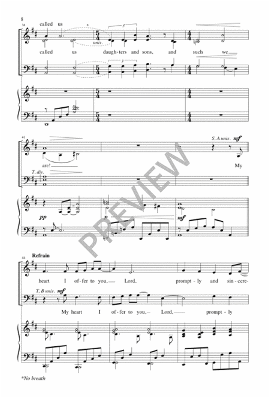 My Heart I Offer to You, Lord Divisi scores gallery preview page 8