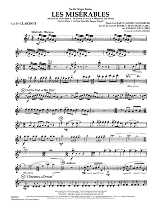 Selections from Les Miserables (arr. Bob Lowden) - Bb Clarinet 1