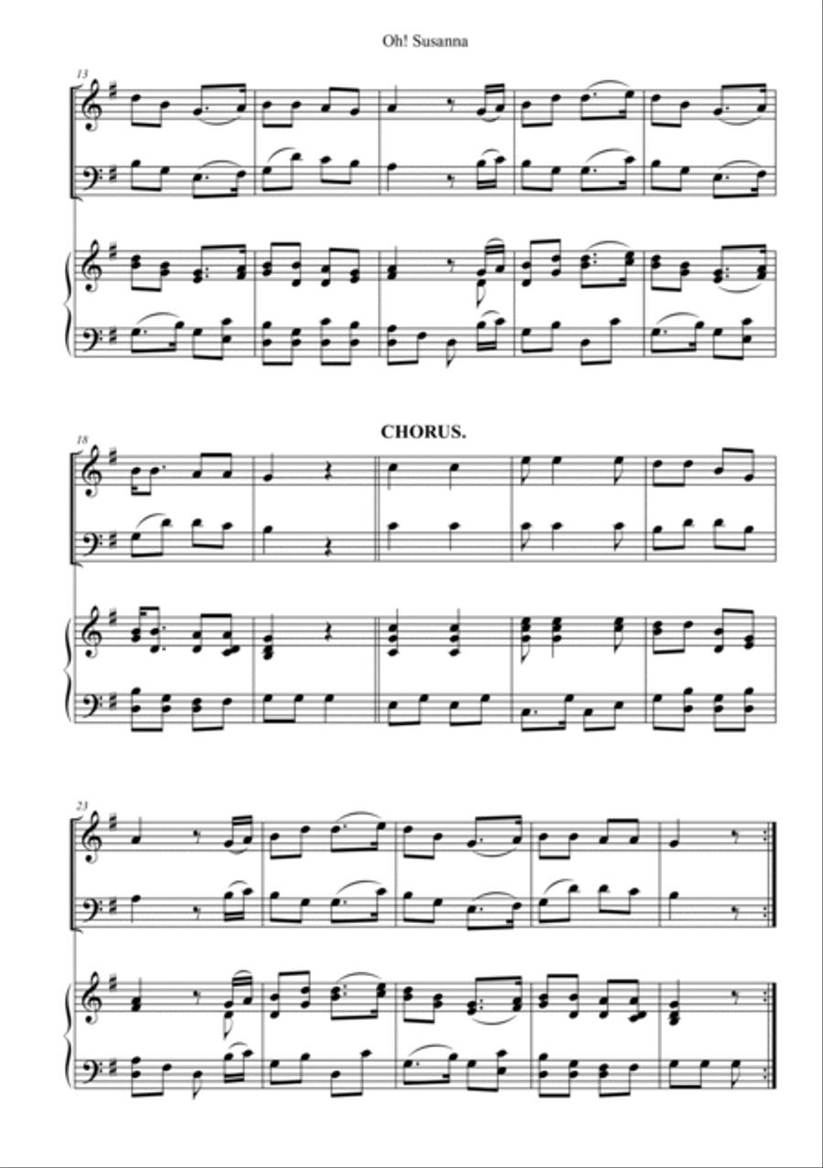 Oh! Susanna Piano Trio scores gallery preview page 2
