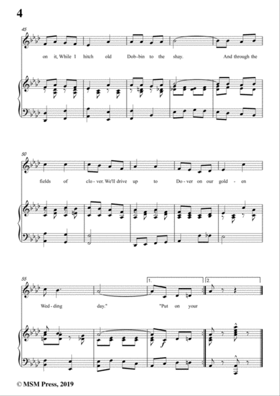 Percy Wenrich-Put On Your Old Grey Bonnet,in E flat Major,for Voice&Piano Voice scores gallery preview page 6