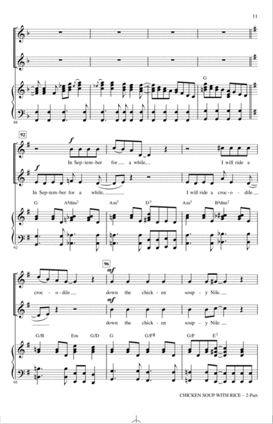 Chicken Soup With Rice (arr. Emily Crocker) 2-Part scores gallery preview page 10