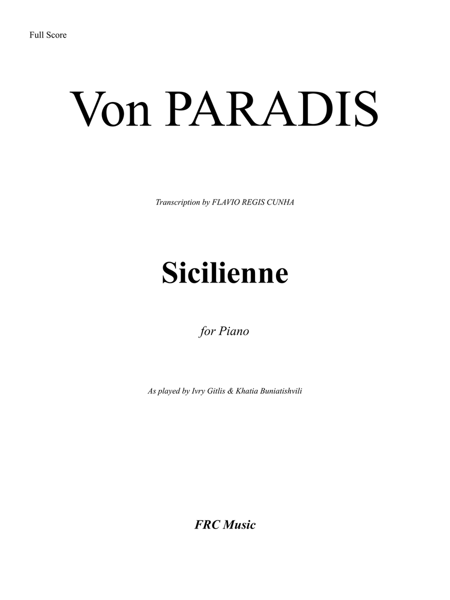 Dushkin - Von Paradis: Sicilienne (as played by Ivry Gitlis & Khatia Buniatishvili) Violin Solo scores gallery preview page 2