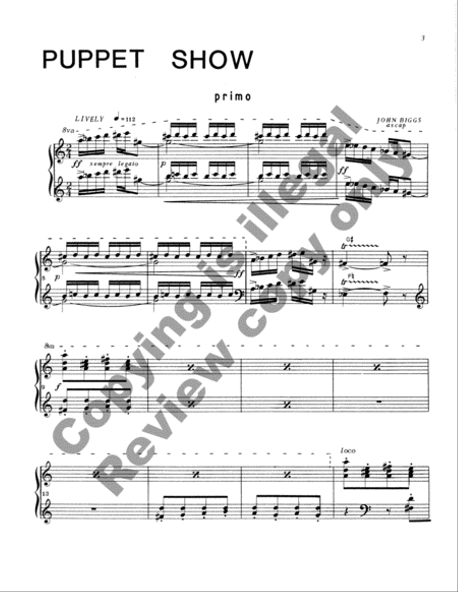 Overture to a Puppet Show Easy Piano scores gallery preview page 10