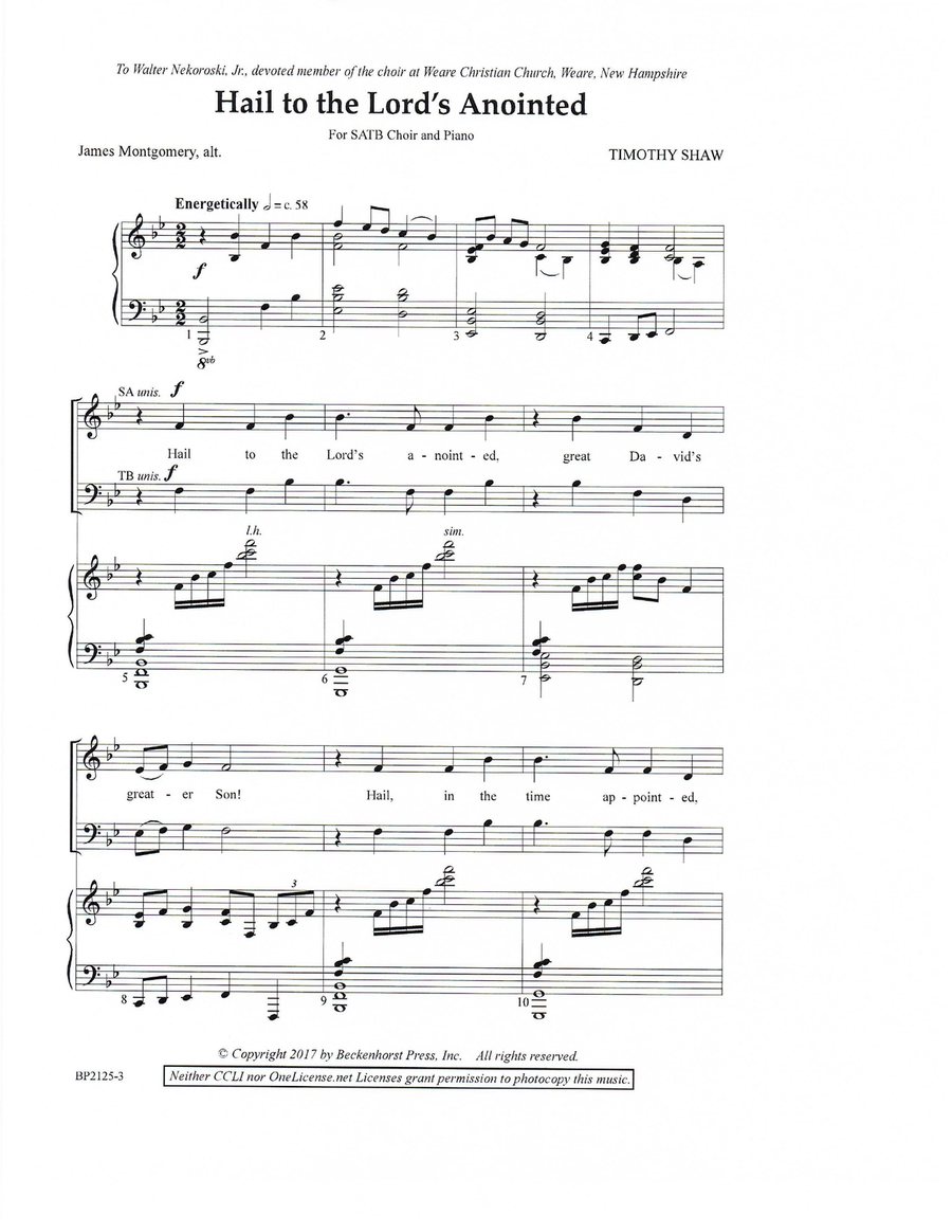 Hail to the Lord's Anointed 4-Part scores gallery preview page 2