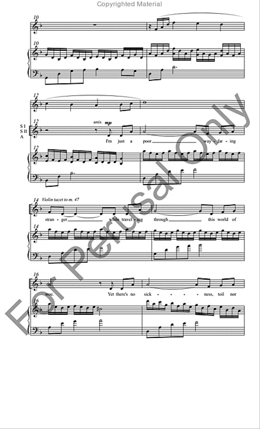 Poor Wayfaring Stranger SSA scores gallery preview page 3