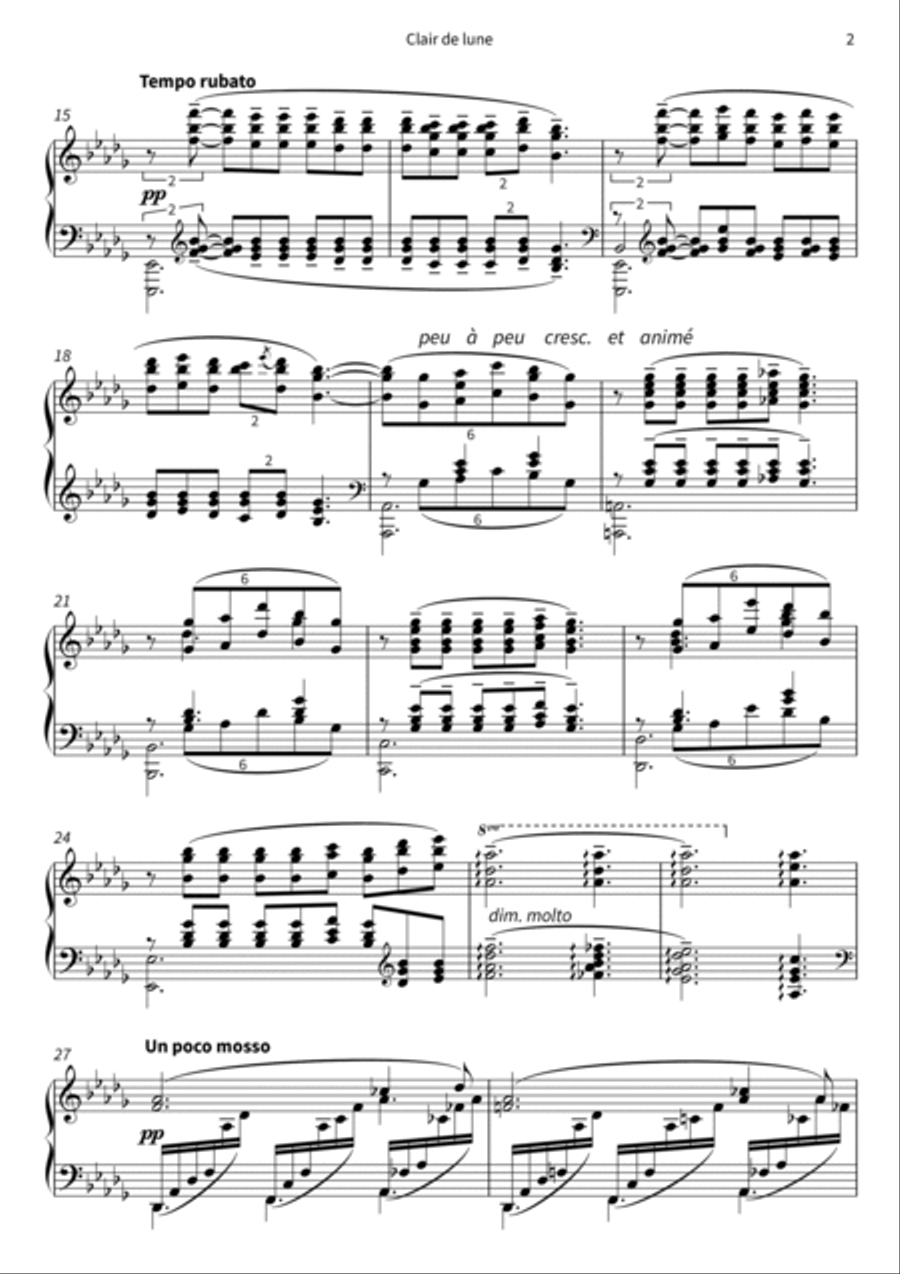 Clair de lune Clair de lune Piano scores gallery preview page 4