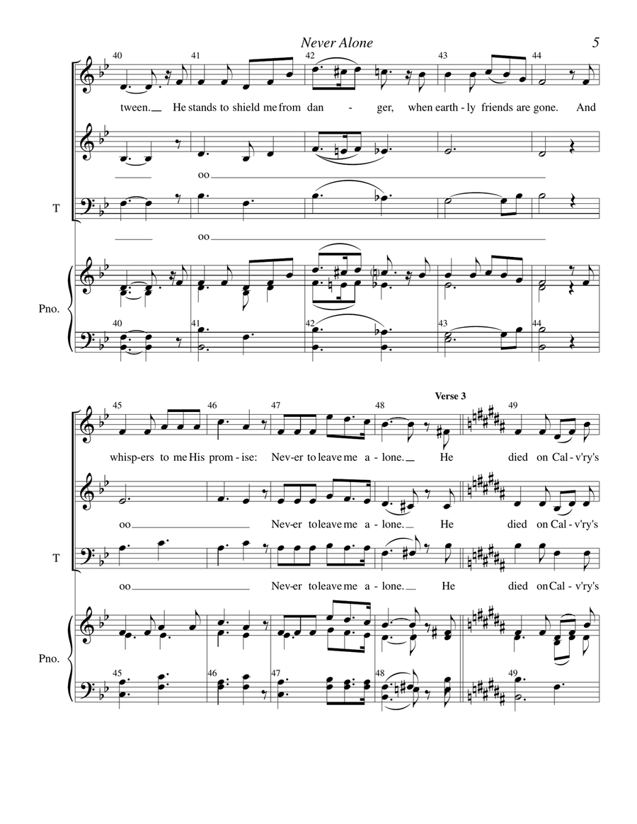 NEVER ALONE - No, Never Alone 3-Part scores gallery preview page 5