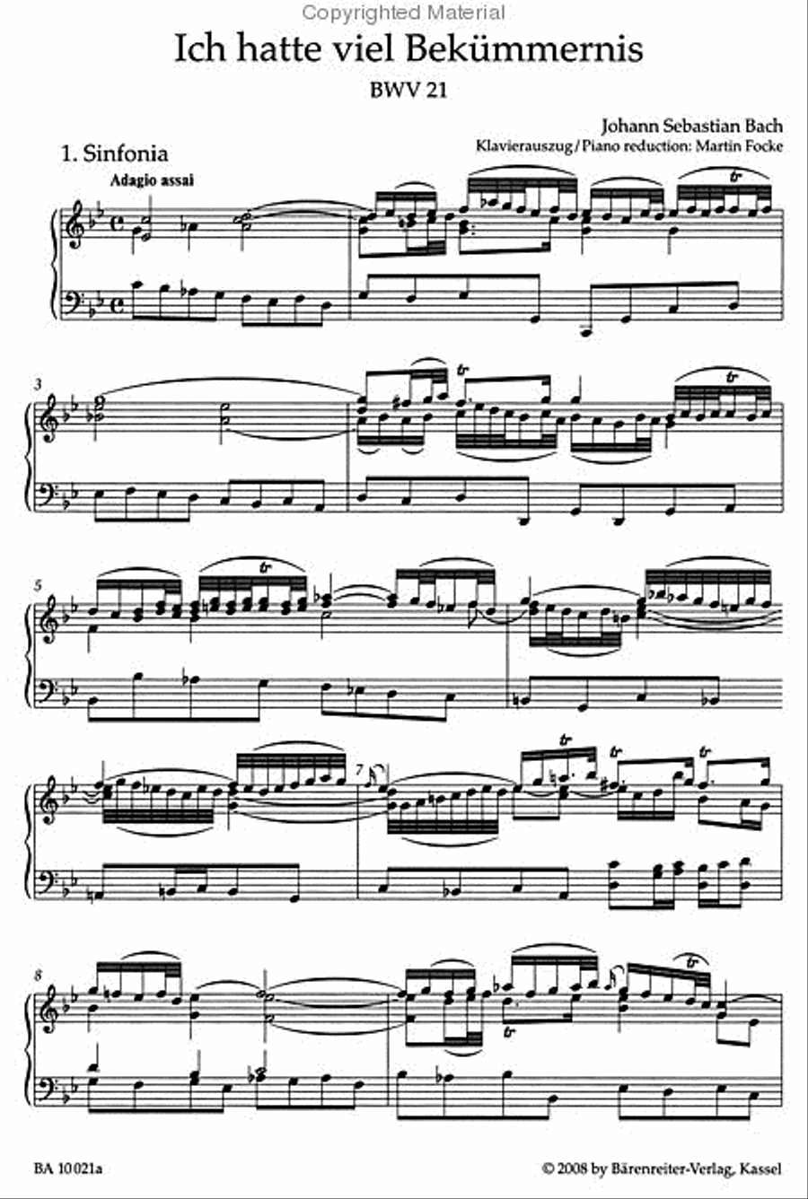 Lord my God, my heart and soul were sore distrest, BWV 21 4-Part scores gallery preview page 2