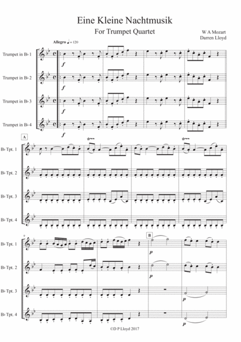 Eine Kleine Nachtmusik - Trumpet quartet image number null